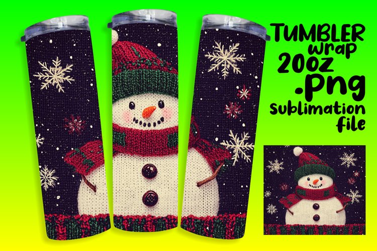 Tailored 20oz Tumbler Wraps , Snowman