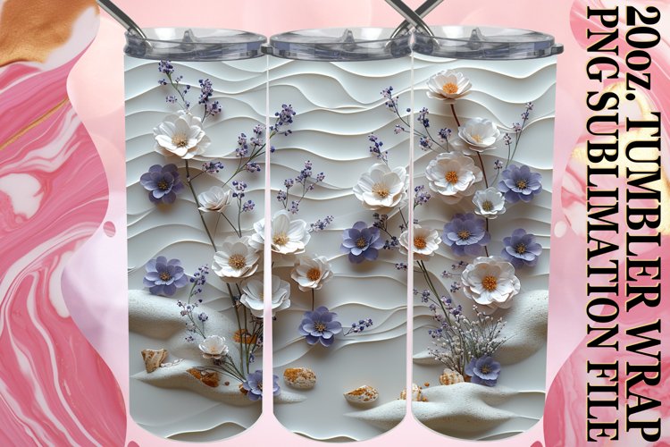 Flower Perspective 3D Tumbler Sublimation 20oz example image 1