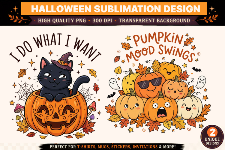 Funny Pumpkin Sublimation,Halloween sublimation Design