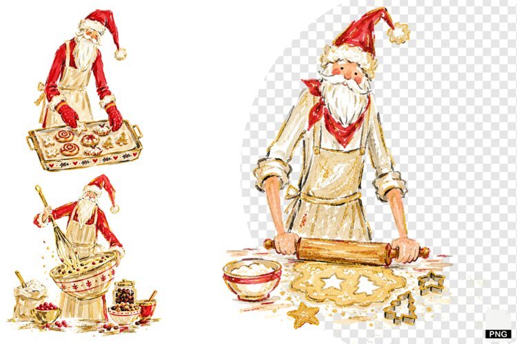 Santa Love Baking PNG example image 1