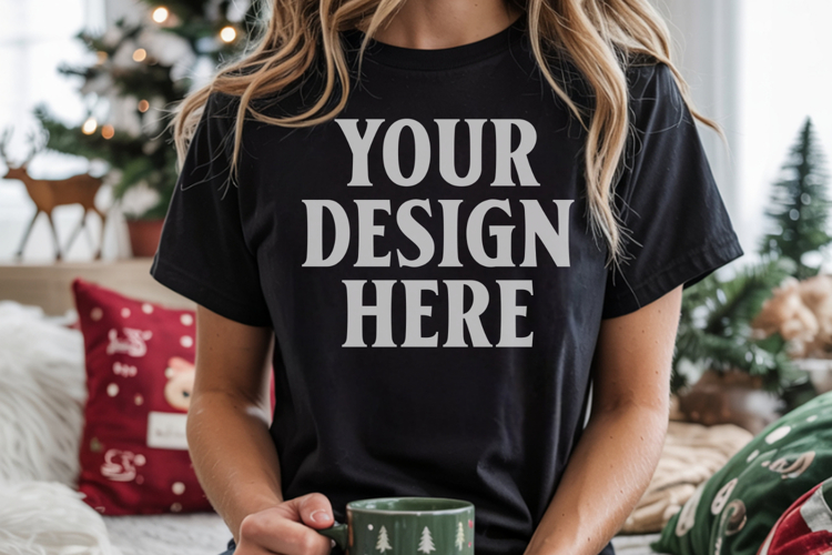 Christmas Comfort Colors 1717 Pepper T-Shirt Mockup Real