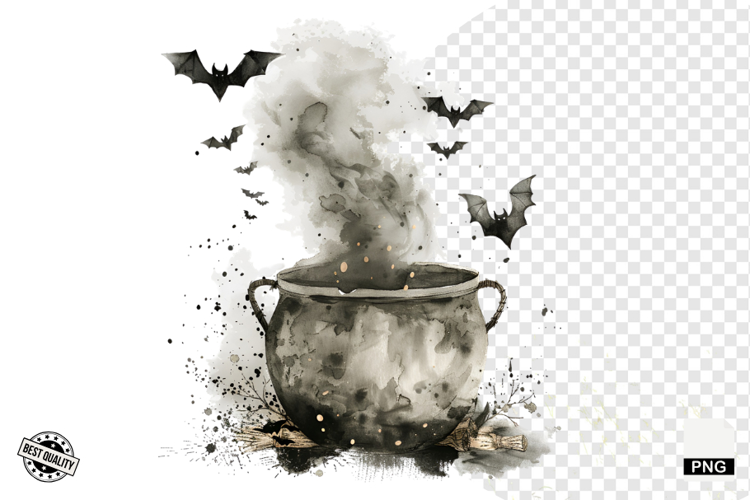 Watercolor Gothic Halloween Clipart