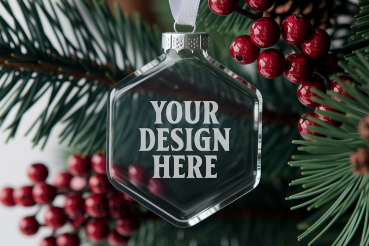 Acrylic Christmas Ornament Mockup , christmas ornament mocku