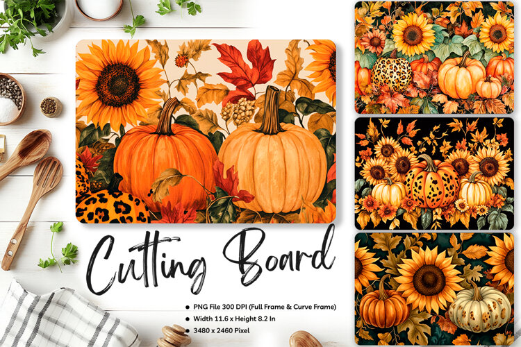 Sunflower Cutting Board Kitchen Chopping Board Sublimation86 example image 1