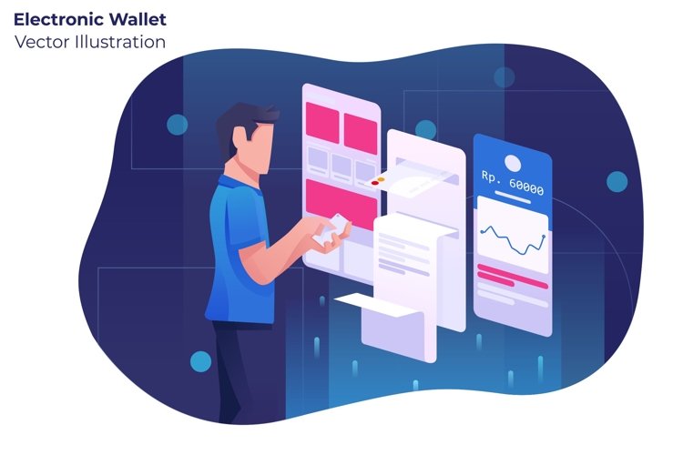Electronic Wallet - Vector Illustration example image 1