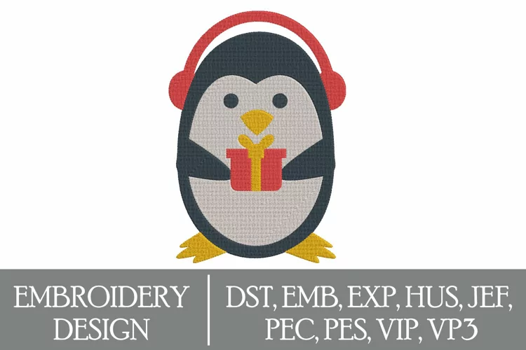 Penguin Machine Embroidery Design