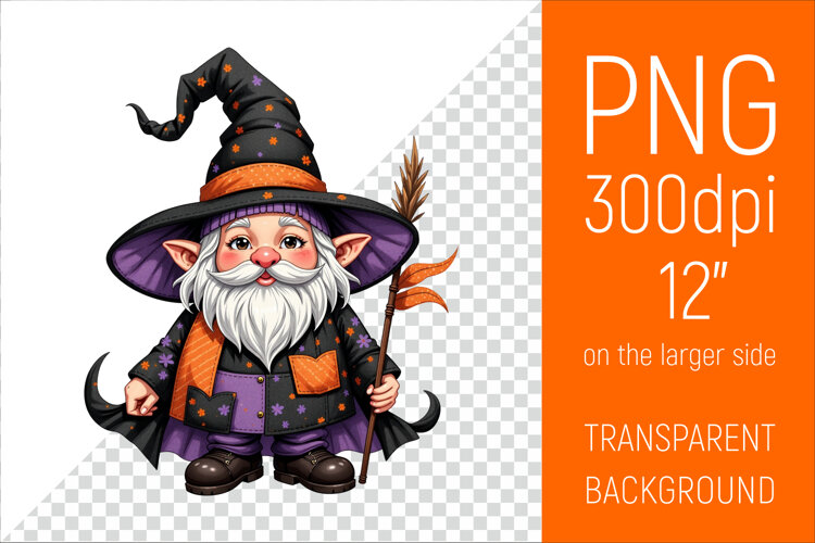 Halloween Gnome Clipart |Halloween Party Design example image 1