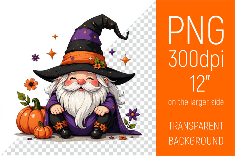 Halloween Gnome Clipart |Halloween Party Design example image 1