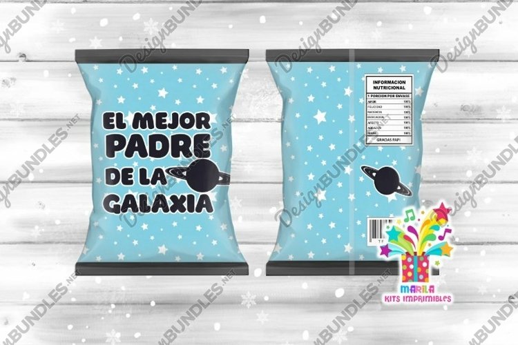 El mejor padre de la galaxia Chip Bag / dia del padre #3 example image 1