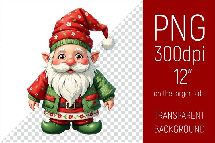 Christmas Gnome PNG | Christmas Sublimation Design example image 1