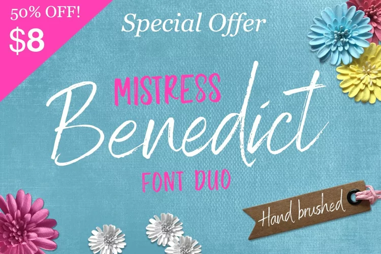Brush font duo - Hand lettered Script Font pair which can be used for a Cricut design svg font