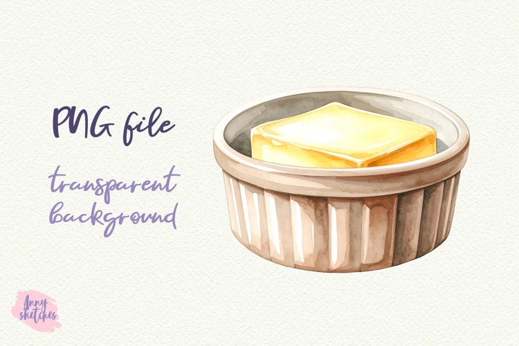 Butter Dish Clipart Sublimation Baking PNG