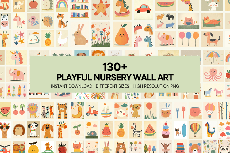 Playful Nursery Prints Wall Art Cute Printable Posters example image 1