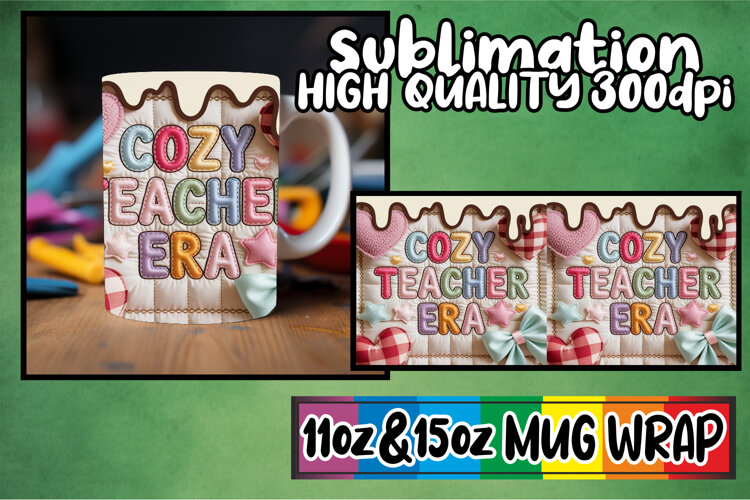 Gentle breezes 11oz 15oz mug wrap, Teacher example image 1