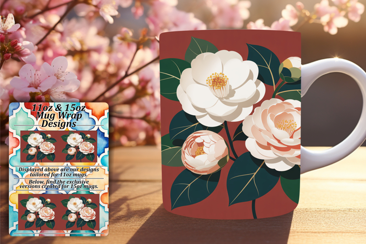 Flawless 11oz Mug Wrap Png Artwork , Flowers