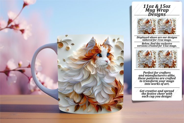 Cozy Cat Creations: Sublimation Cat Lover Mug - 3D Design example image 1