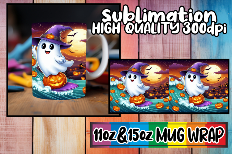 Blissful heart 11oz 15oz sublimation wrap, Ghost