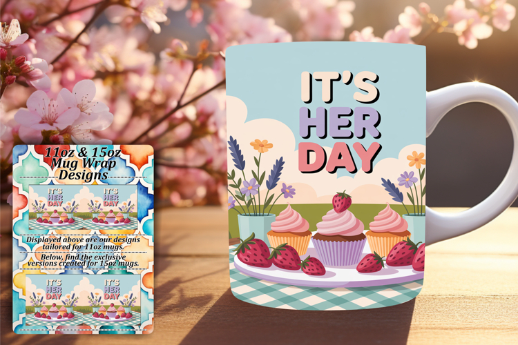 Stylish 11oz Mug Wrap Png Artwork , Girl Quote