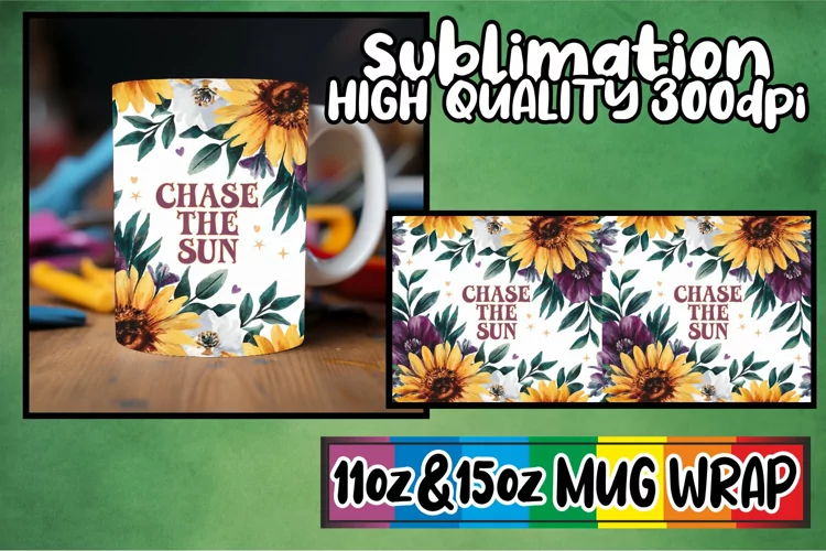 Blissful mornings 11oz 15oz sublimation wrap, Flower Quote