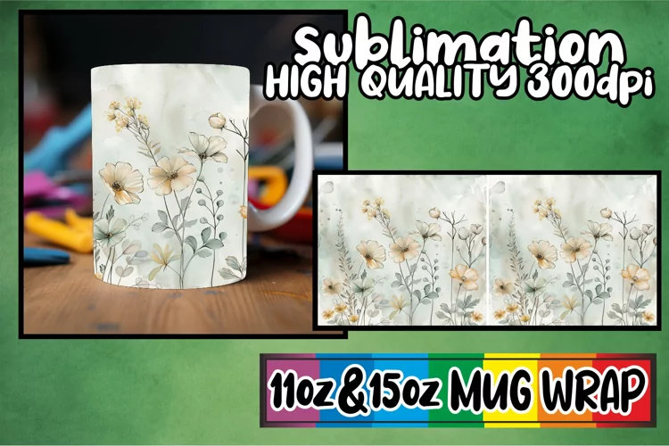 Spring Abstract Art Mug Wrap 11oz 15oz Sublimation