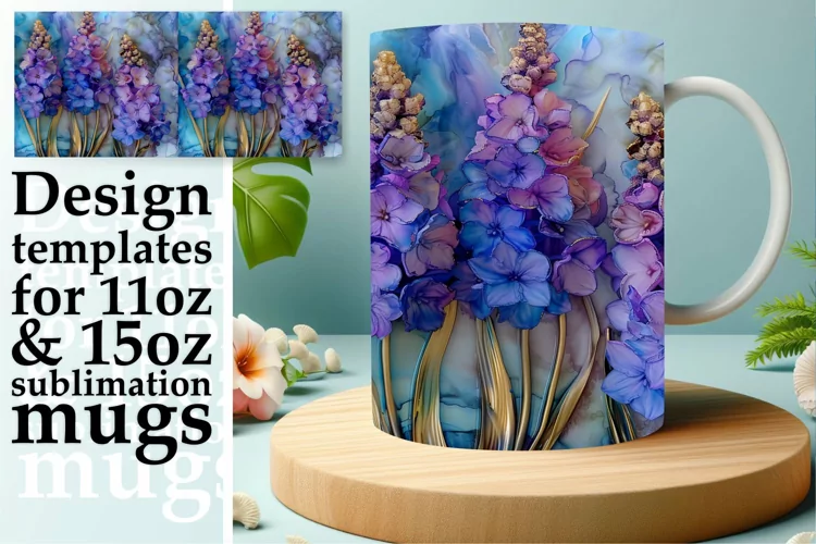 Sparkling Floral Delight Mug Wrap: Sublimation - 11oz/15oz