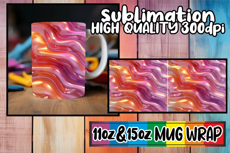 Colorful Pattern Wonderland: Sublimation Mug Wrap 11oz/15oz