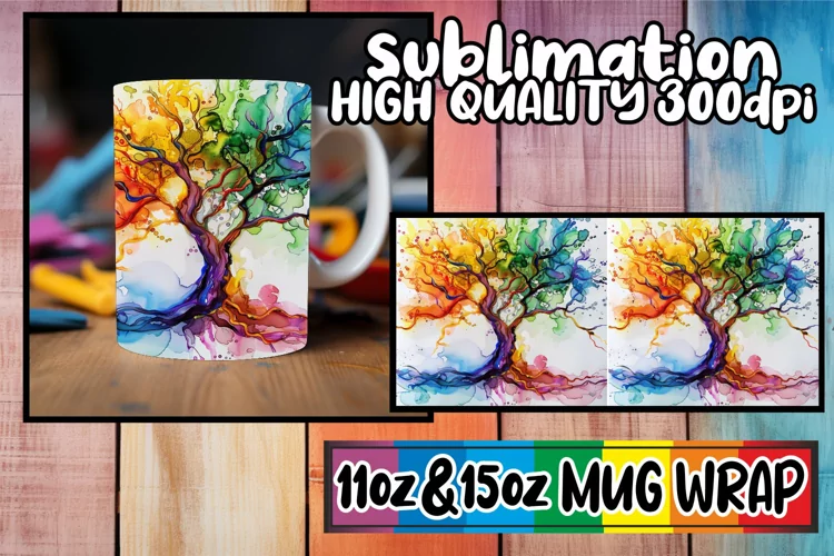 Vibrant Canopy Mug Wrap - Sublimation 11oz 15oz