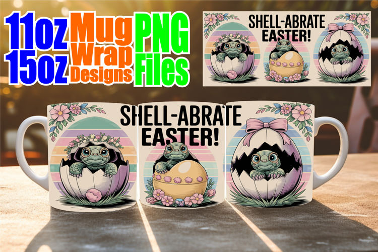Cheerful sunsets 11oz 15oz sublimation wrap, Easter
