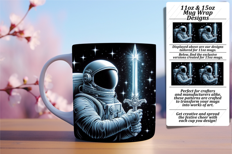 Vibrant 11oz Mug Wrap Png Template , Astronaut