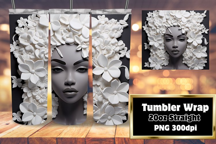 Melanin Vibrance 3D Tumbler Art Wrap 20oz