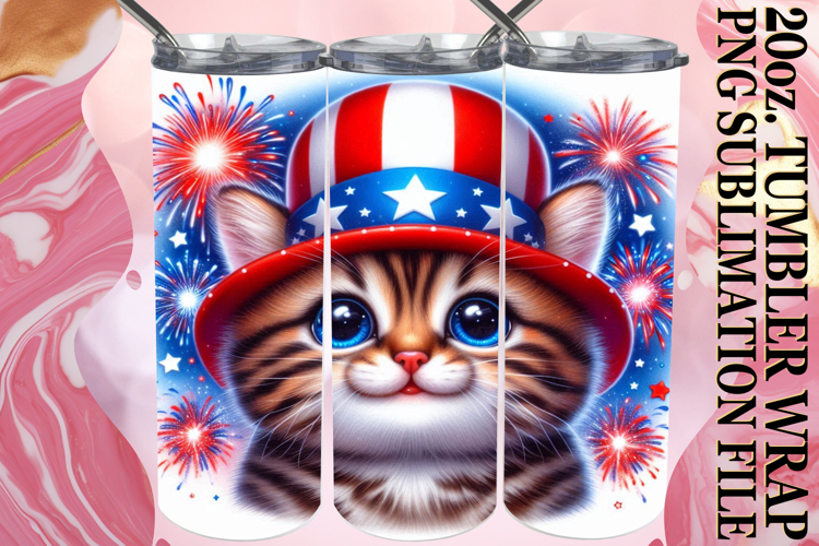 CHEERFUL PRESENT 20oz TUMBLER WRAP, USA Animals