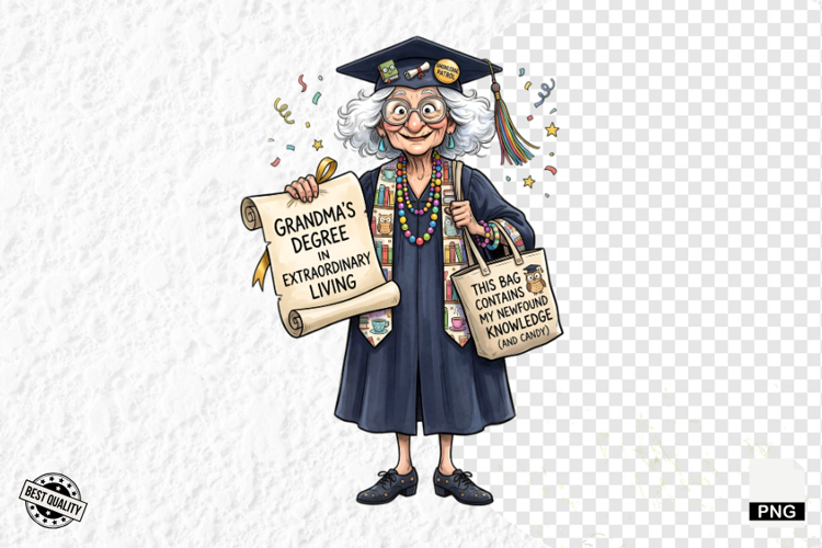 Whimsical Graduation Grandma Clipart