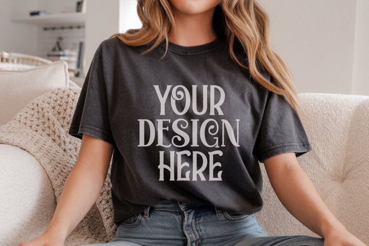 Grape Comfort Colors 1717 T-shirt Mockups,1717 Mockups example image 1