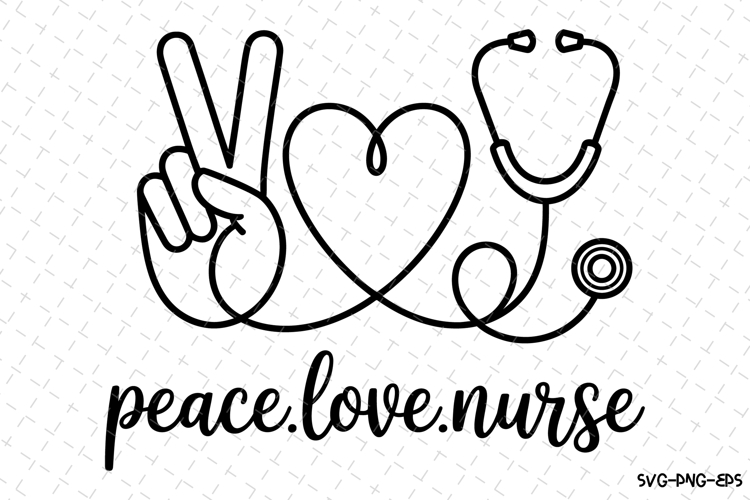 Peace Love Nurse Svg Image 8