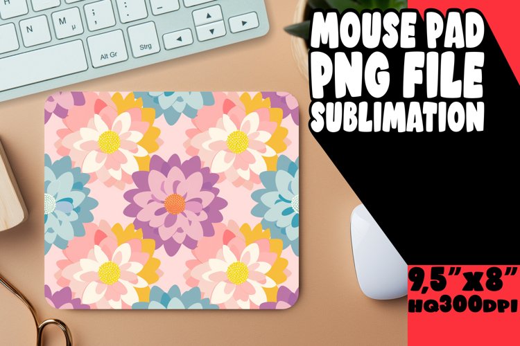Sublimation Mouse Pad Design Boho Flower Haven PNG