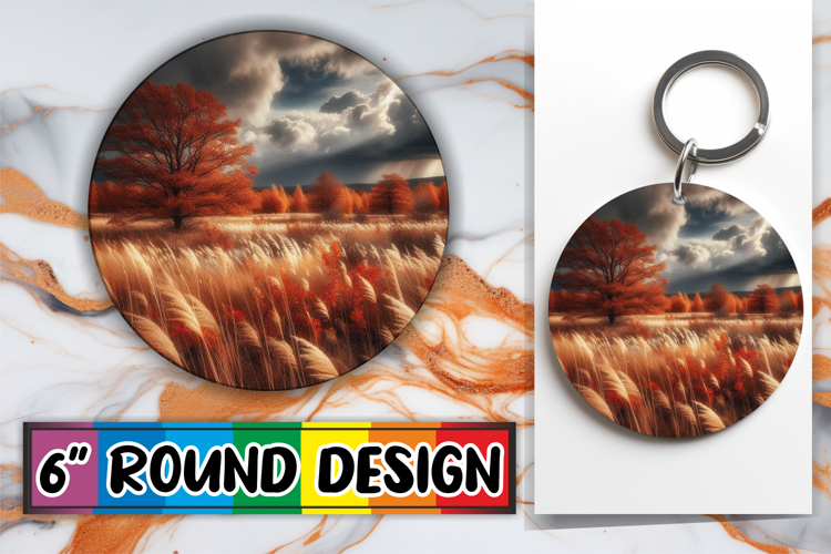 Bright Round Ornaments Sublimation PNG, Autumn