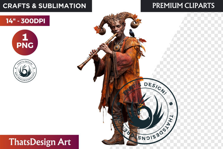 Fantasy Autumn Guardian - Epic Fall Character Clipart PNG