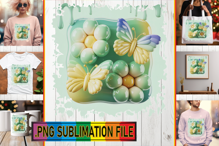 Cheerful Tote Bag Gift Magic PNG, 3D Flowers