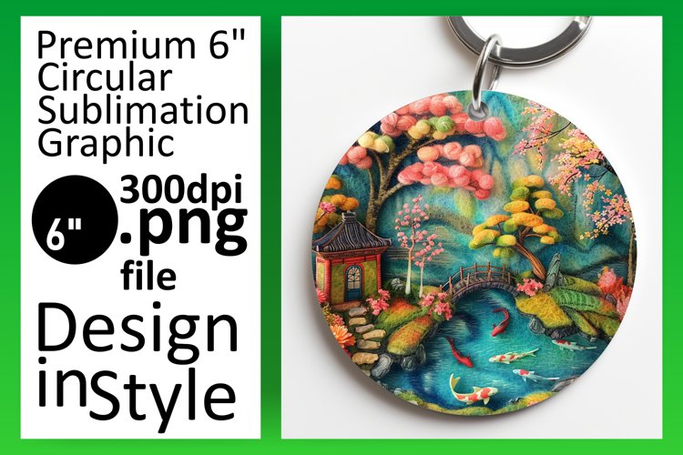 Artistic 3D Summer Round Design Sublimation