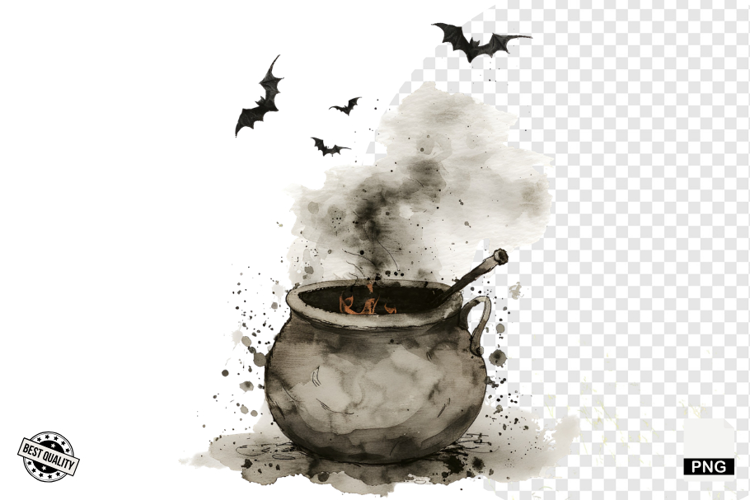 Watercolor Gothic Halloween Clipart