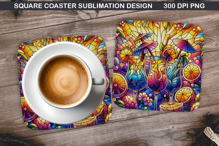 Tropical Drink Coaster Sublimation,Summer Coaster PNG Design
