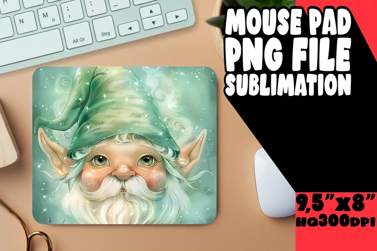Magical Meadow: Gnome Mouse Pad Design Sublimation