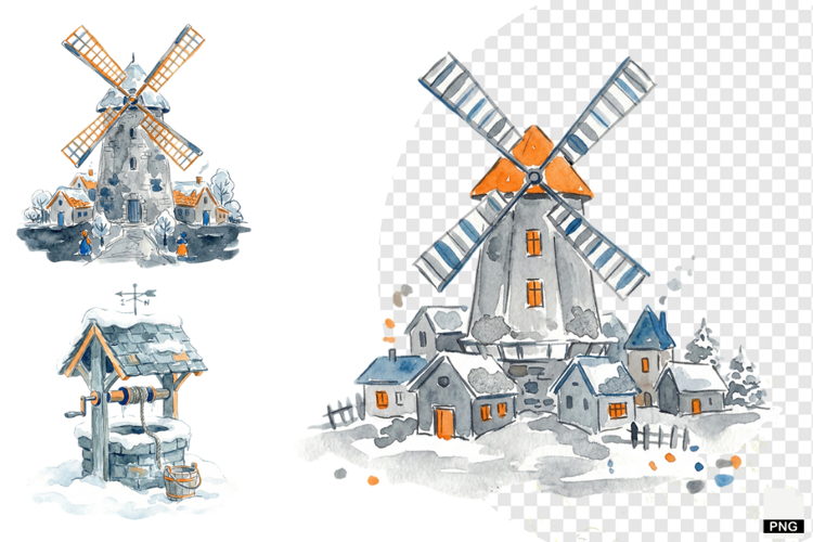 Winter Village Clipart