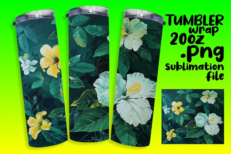 Vibrant Petal Splash 20oz Tumbler Wrap Design