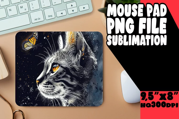 Cute Cat Theme Mouse Pad