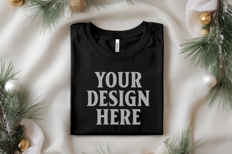 Black Tshirt Mockup Image 17