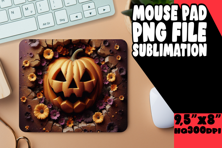 RADIANT MOUSE MAT SUBLIMATION IDEAS, 3D Pumpkin