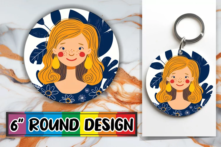 Elegant Watercolor Round Design with Portrait PNG