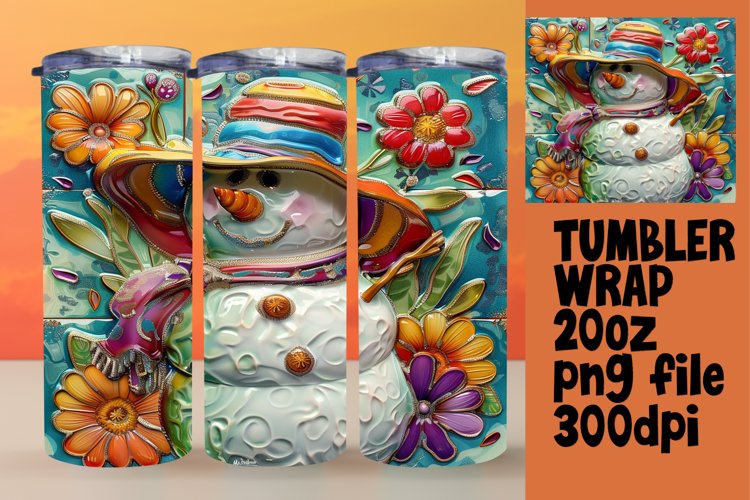 Festive Snowman Sublimation Tumbler Wrap 20oz Winter Joy
