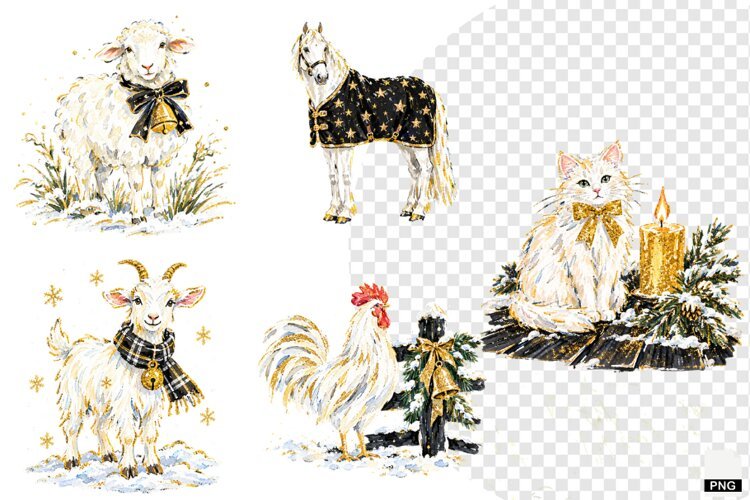 Christmas Farmhouse Clipart example image 1